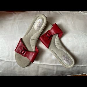 Vintage Italian red leather sandals size 8